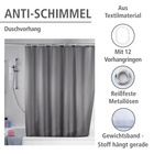 Duschvorhang Anti-Schimmel „Uni Grey“ WENKO