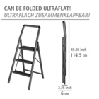 Alu-Klapptrittleiter Compact 3-stufig Schwarz WENKO