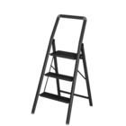 Alu-Klapptrittleiter Compact 3-stufig Schwarz WENKO