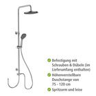 Duschsystem Watersaving Chrom höhenverstellbar WENKO