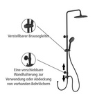 Duschsystem Watersaving Schwarz höhenverstellbar WENKO