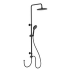 Duschsystem Watersaving Schwarz höhenverstellbar WENKO