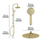 Duschsystem Young Line Gold mit 3-fach Handbrause WENKO