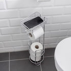 Stehender Toilettenpapierhalter mit Ablage Chrom WENKO