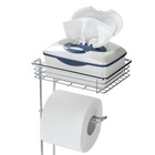 Stehender Toilettenpapierhalter mit Ablage Chrom WENKO