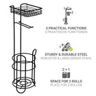 Toilettenpapierhalter mit Ablage & Ersatzrollenhalter Schwarz WENKO