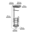 Toilettenpapierhalter mit Ablage & Ersatzrollenhalter Schwarz WENKO