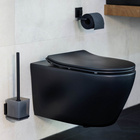 WC-Garnitur „Quadro“ Schwarz Vacuum-Loc® WENKO