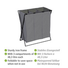 Wäschesammler Trio XL 3-fach Grau WENKO