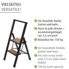 Alu-Design Klapptrittleiter 2-stufig Schwarz WENKO