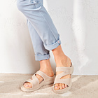 Pantolette „Julie" beige