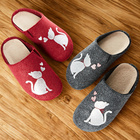 Filz-Pantoffel "Katze" schwarz