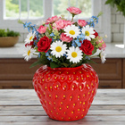 Vase Erdbeere aus Keramik klein