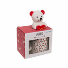 Tasse mit Herzchen & Plüschteddy im Geschenkkarton