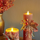 LED-Stabkerze "Herbstlaub" 25cm hoch Eldo