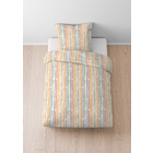 Castell Baumwoll Seersucker Bettwäsche Längsstreifen honig, 1x 135x200 cm + 1x 80x80 cm
