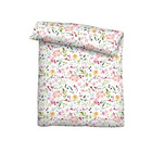 Castell Baumwoll Seersucker Bettwäsche Blüten weiß, 1x 135x200 cm + 1x 80x80 cm