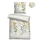 biberna Baumwoll-Satin Bettwäsche Blumen perlmutt, 1x 135x200 cm + 1x 80x80 cm