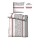 Castell Baumwoll Renforce Bettwäsche Streifen & Sterne  silber/grau, 1x 155x220 cm + 1x 80x80 cm