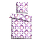 Castell Baumwoll Renforce Bettwäsche Kreise viola, 1x 155x220 cm + 1x 80x80 cm