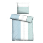 Castell Baumwoll Renforce Bettwäsche Striche ciel, 1x 135x200 cm + 1x 80x80 cm