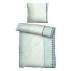 Castell Baumwoll Renforce Bettwäsche Längsmuster mint, 1x 135x200 cm + 1x 80x80 cm