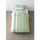 Castell Baumwoll Renforce Bettwäsche Längsmuster pistaziengrün, 1x 155x220 cm + 1x 80x80 cm