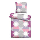 Castell Baumwoll Renforce Bettwäsche Kreisemix brombeer, 1x 155x220 cm + 1x 80x80 cm