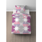 Castell Baumwoll Renforce Bettwäsche Kreisemix brombeer, 1x 155x220 cm + 1x 80x80 cm