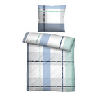 Castell Mikrofaser Seersucker Bettwäsche Karo eisblau, 1x 135x200 cm + 1x 80x80 cm