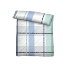 Castell Mikrofaser Seersucker Bettwäsche Karo eisblau, 1x 155x220 cm + 1x 80x80 cm