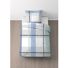 Castell Mikrofaser Seersucker Bettwäsche Karo eisblau, 1x 155x220 cm + 1x 80x80 cm