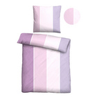 Castell Mikrofaser Seersucker Bettwäsche Längsbalken flieder, 1x 135x200 cm + 1x 80x80 cm