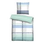 Castell Cooling Bettwäsche Karo eisblau, 1x 135x200 cm + 1x 80x80 cm