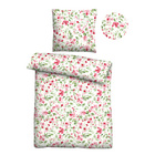 Castell Mikrofaser Bettwäsche Blümchen rubin, 1x 155x220 cm + 1x 80x80 cm