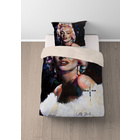SID MAURER Mikrofaser Bettwäsche Marilyn Monroe weiß, 1x 155x220 cm + 1x 80x80 cm