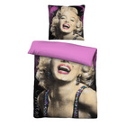 SID MAURER Mikrofaser Bettwäsche Marilyn Monroe pink, 1x 155x220 cm + 1x 80x80 cm