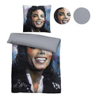 SID MAURER Mikrofaser Bettwäsche Michael Jackson silber/grau, 1x 135x200 cm + 1x 80x80 cm