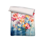 biberna Tencel Bettwäsche Aquarell Blumen taubenblau, 1x 135x200 cm + 1x 80x80 cm