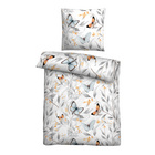 biberna Tencel Bettwäsche Schmetterlinge weiß, 1x 155x220 cm + 1x 80x80 cm
