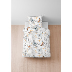 biberna Tencel Bettwäsche Schmetterlinge weiß, 1x 155x220 cm + 1x 80x80 cm