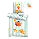 biberna Linon Bettwäsche Spritz mint, 1x 155x220 cm + 1x 80x80 cm