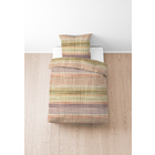 biberna Seersucker Bettwäsche Streifen-Karo macchiato, 1x 155x200 cm + 1x 80x80 cm