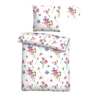 biberna Seersucker Bettwäsche Sommerblumen pink, 1x 155x220 cm + 1x 80x80 cm