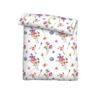 biberna Seersucker Bettwäsche Sommerblumen pink, 1x 135x200 cm + 1x 80x80 cm