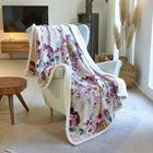 Sherpa-Flanelldecke "Blumen"