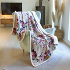 Sherpa-Flanelldecke "Blumen"