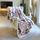 Sherpa-Flanelldecke "Blumen"