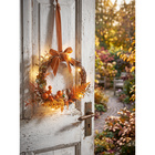LED-Türkranz Herbstdeko aus Rattan Eldo