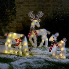 LED-Gartendeko "Rentier-Familie" in Frostoptik, 3-tlg.